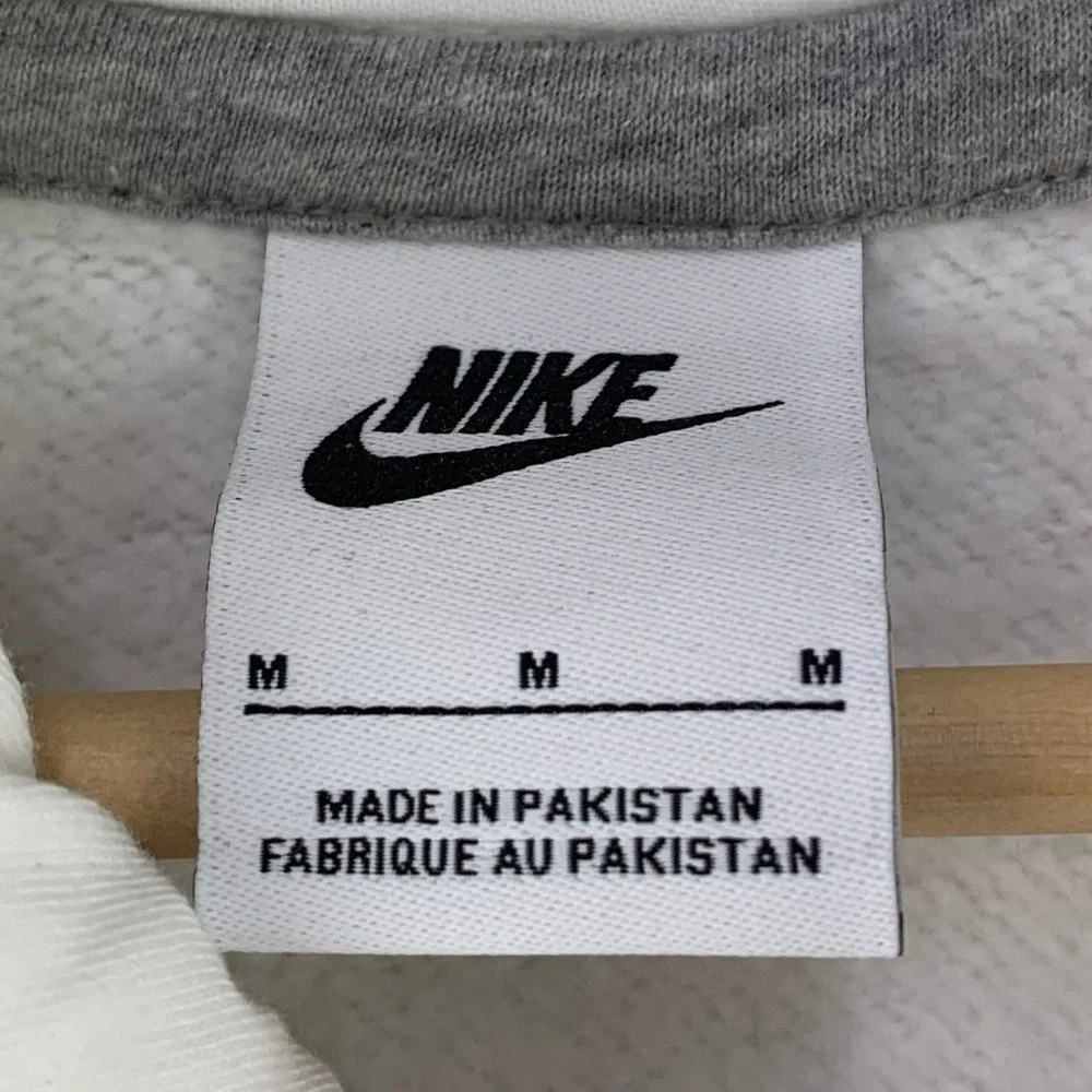 Nike Sportswear Club Fleece Hoodie Mens Medium White Terry Pullover Swoosh